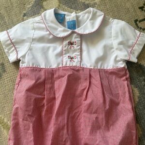 Anavani NWOT Christmas Romper. Size 9M Classic Red and White Kids One Piece
